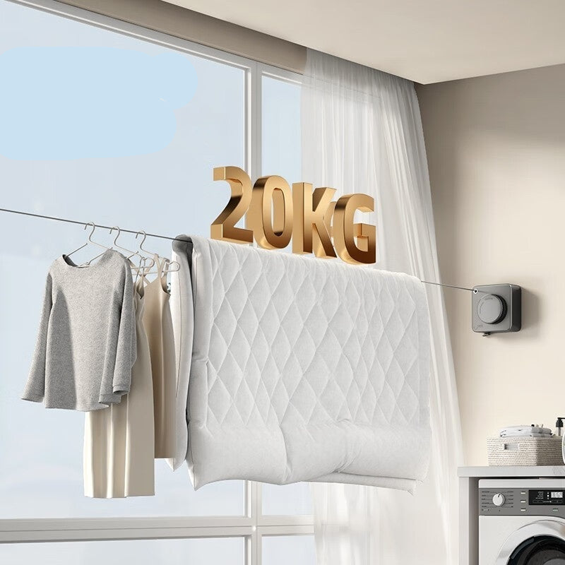 Wall Hanging Laundry Line Household Wire Telescopic Clothesline Rust-Proof Anti-Sagging Laundry Line For Indoor Outdoor Clothes Drying Rack