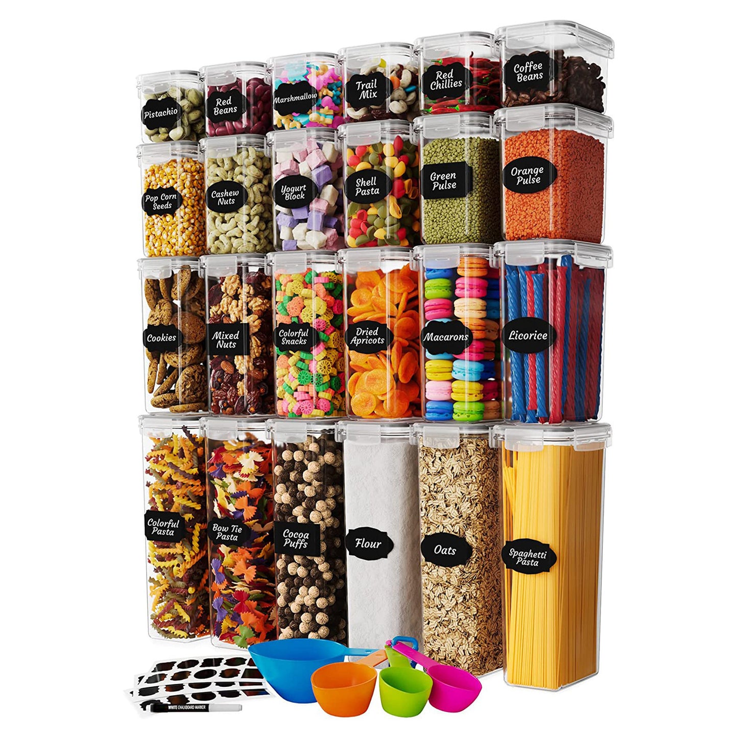 Cereals Plastic Large Storage Crisper – Square Food Containers for Kitchen Organization