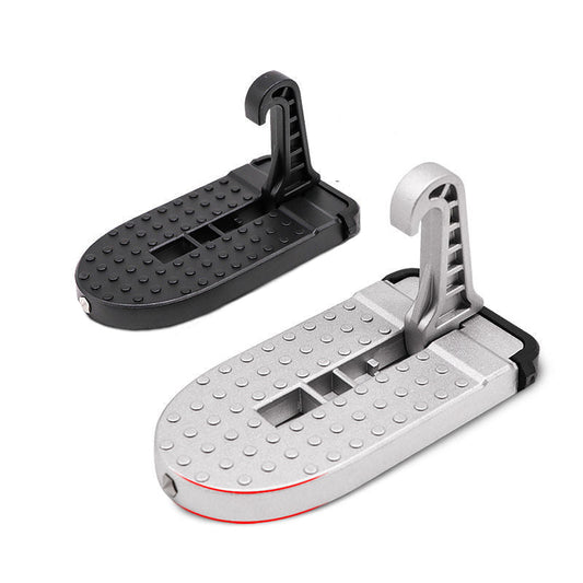 Two adjustable foot platforms with measurements on a white background