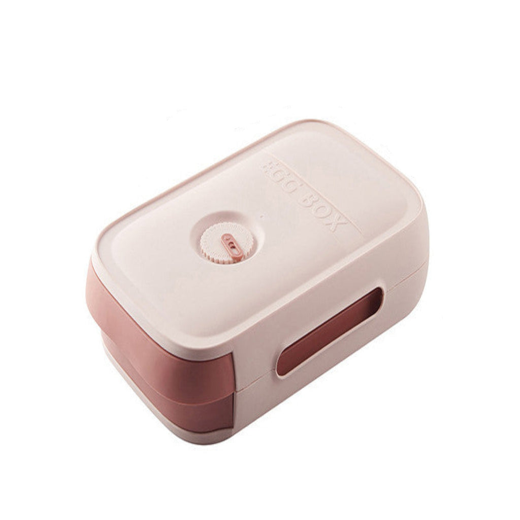 Pink and white electronic device with dimensions labeled on a white background