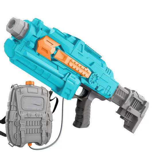 Toy blaster with a backpack on a white background