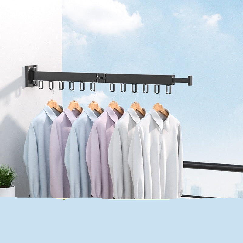 Balcony Wall-mounted Folding Clothes Hanger Indoor Invisible Telescopic Clothes Rail Drying Rack Quilt Fantastic