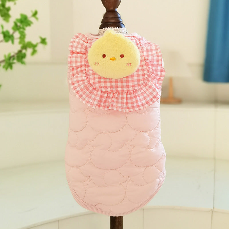 Pet Small Square Towel Little Duck Vest Clothes – Quilted Cotton Jacket for Pets