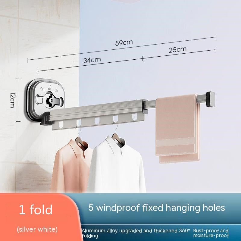 Foldable Suction Cup Clothes Drying Rack – Wall Mounted