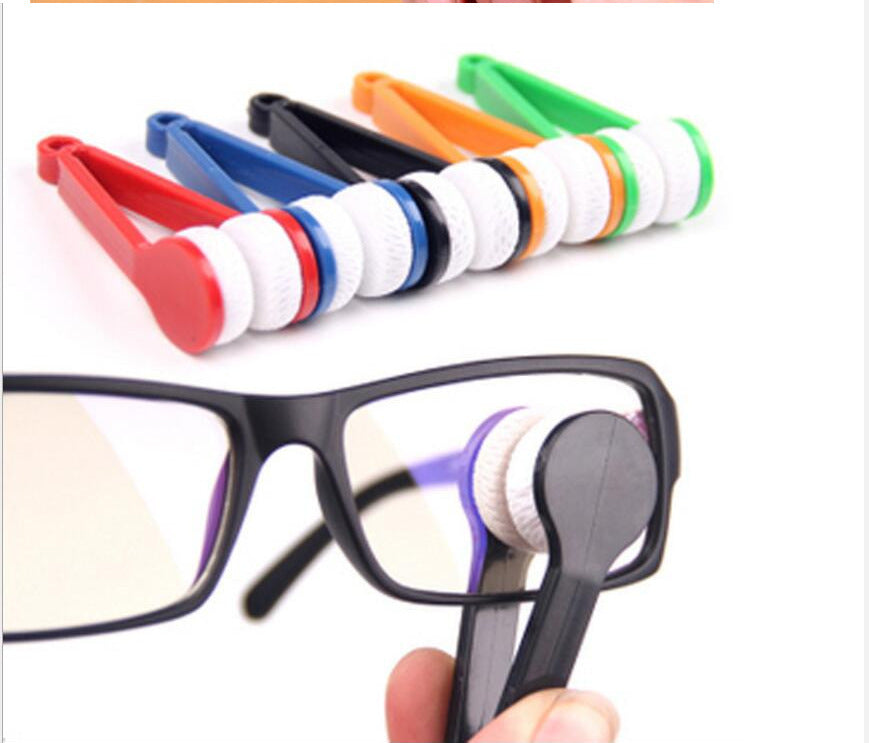 Portable Fine Fiber Glasses Lens Cleaner with Soft Brush – Multi-Color