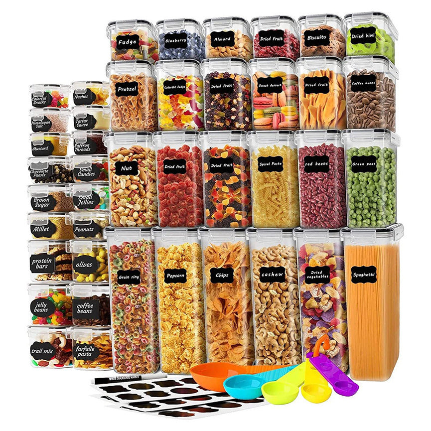 Cereals Plastic Large Storage Crisper – Square Food Containers for Kitchen Organization