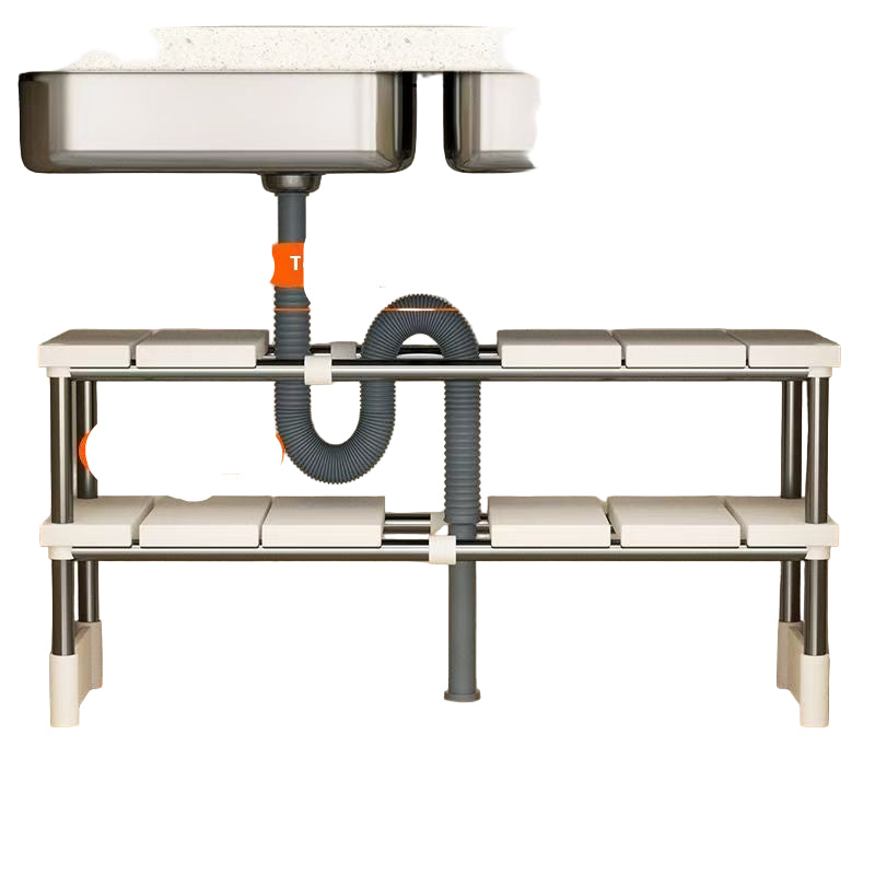 Kitchen Retractable Sink Storage Rack – Installation-Free Modern Organizer