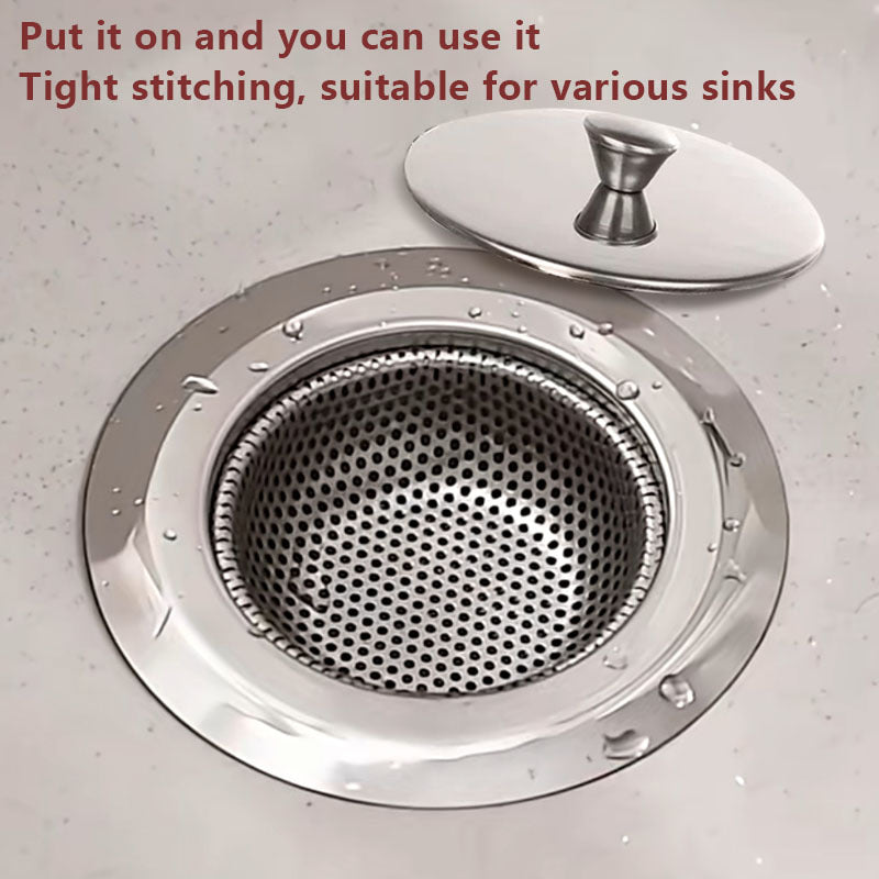 Stainless Steel Sink Deodorant Filter – Vegetable Washing Sink Pool Water Strainer with Lid
