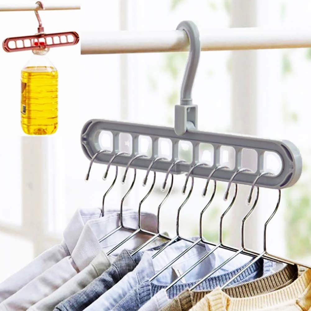 9-Hole Multi-Function Folding Clothes Hanger – Space-Saving Organizer
