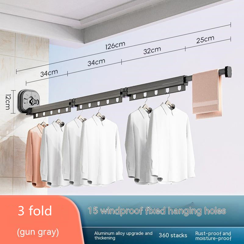 Foldable Suction Cup Clothes Drying Rack – Wall Mounted