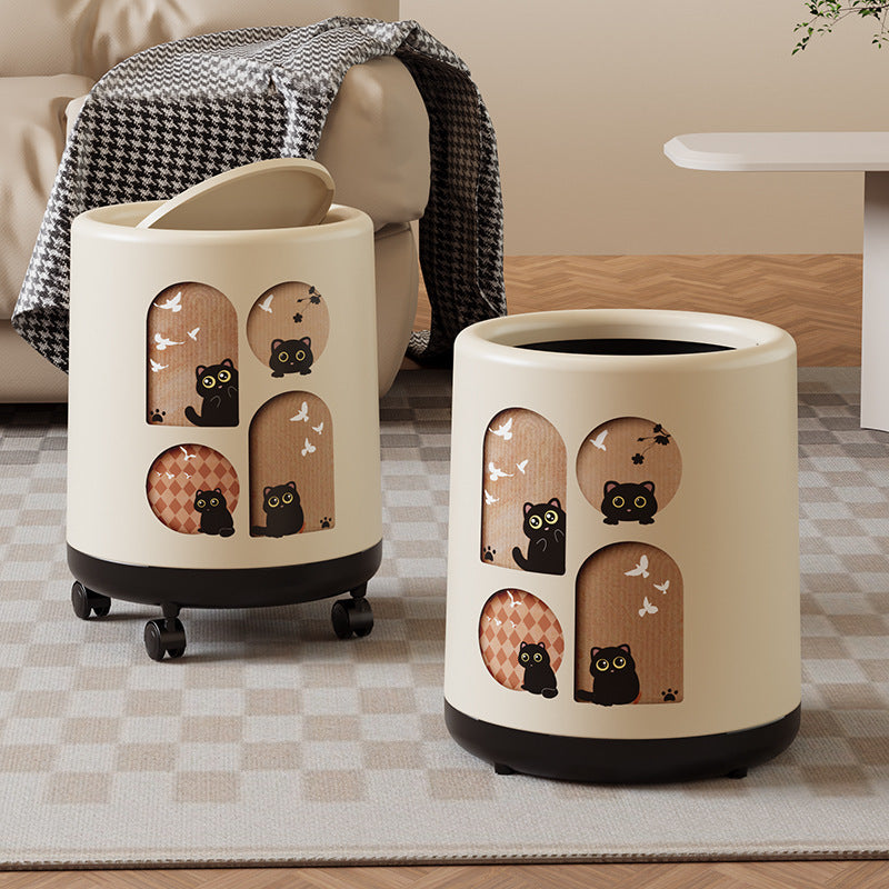 Portable Household Trash Can with Lid – Convenient and Versatile Waste Bin