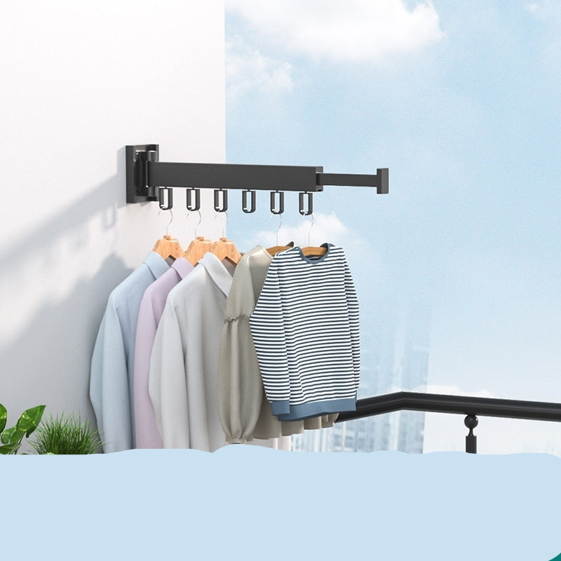 Balcony Wall-mounted Folding Clothes Hanger Indoor Invisible Telescopic Clothes Rail Drying Rack Quilt Fantastic
