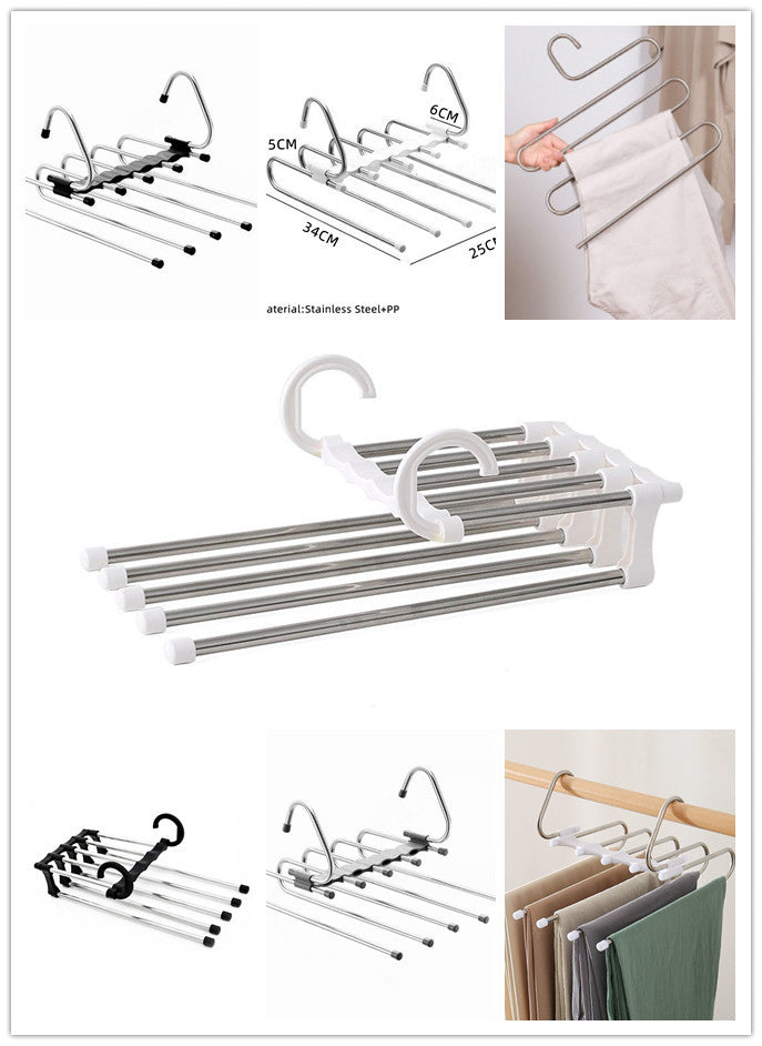 Telescopic Folding Pants Hanger Household Magic Pants Trousers Hanger Wardrobe Storage