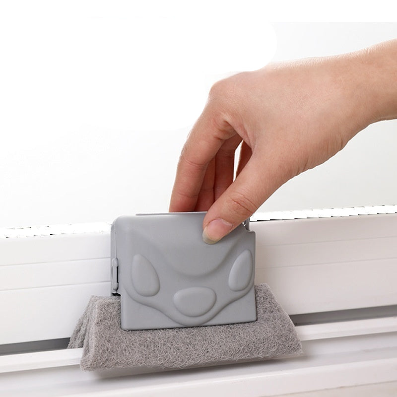 Window Sill Groove Cleaning Brush with Sponge Wipes