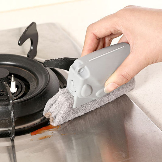 Window Sill Groove Cleaning Brush with Sponge Wipes