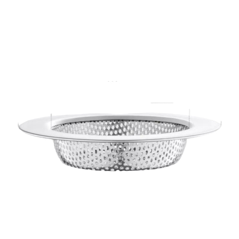 Sink filter with dimensions labeled on a white background