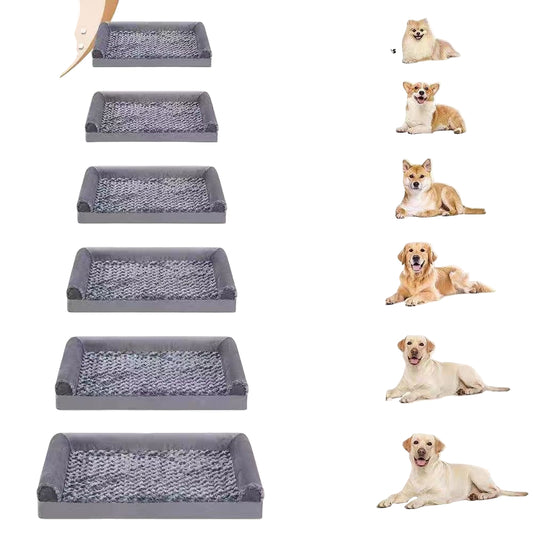 Dog step ladder with size chart showing suitable weight and dimensions for different sizes.