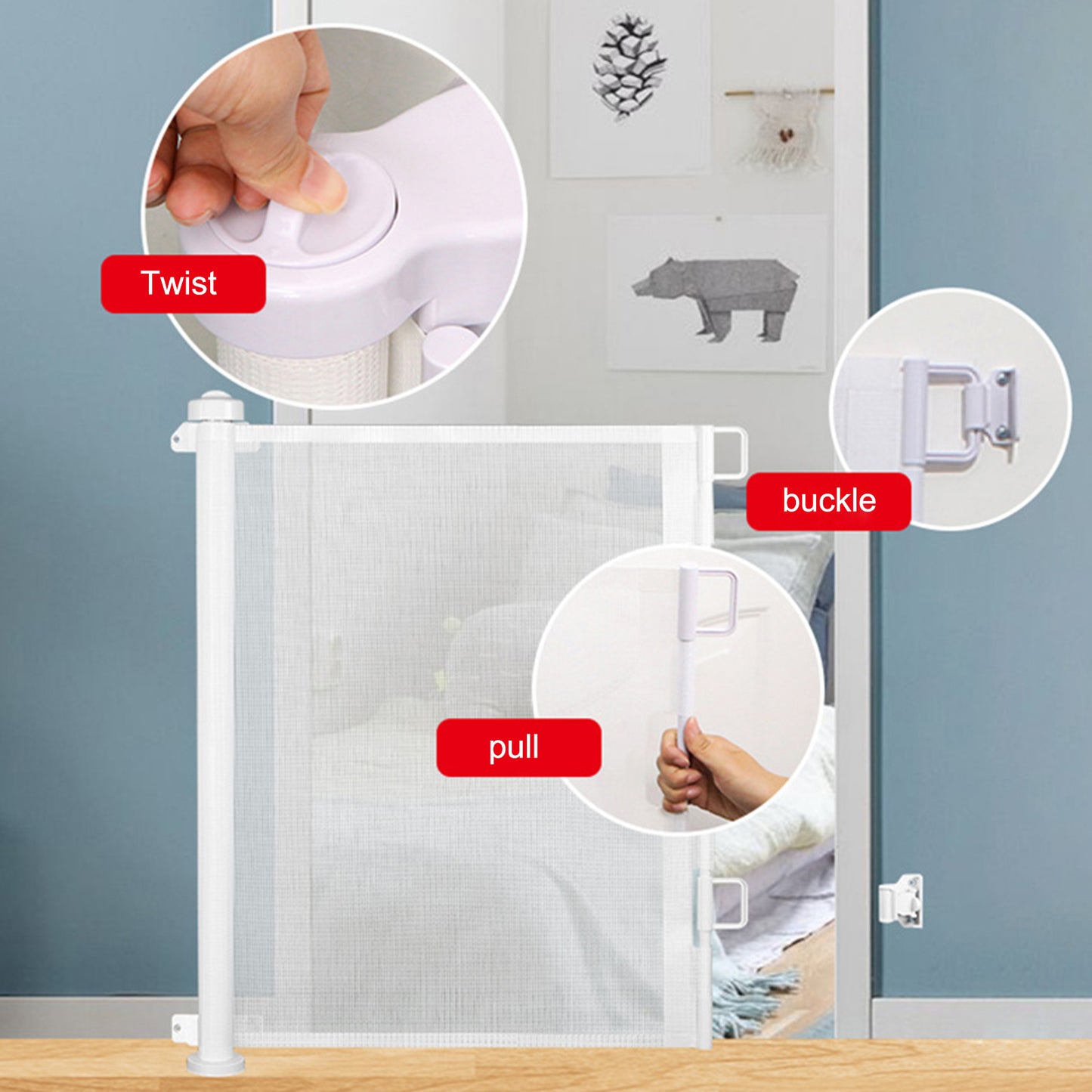 Household Children's Folding Retractable Door Railing