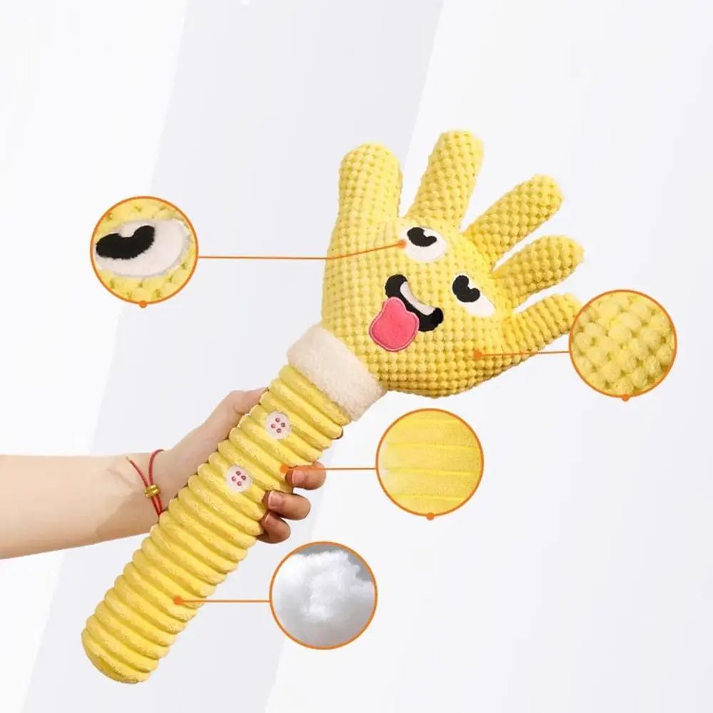 Palm-Shaped Squeaky Plush Dog Teething Toy – Bite-Resistant Pet Chewing Toy