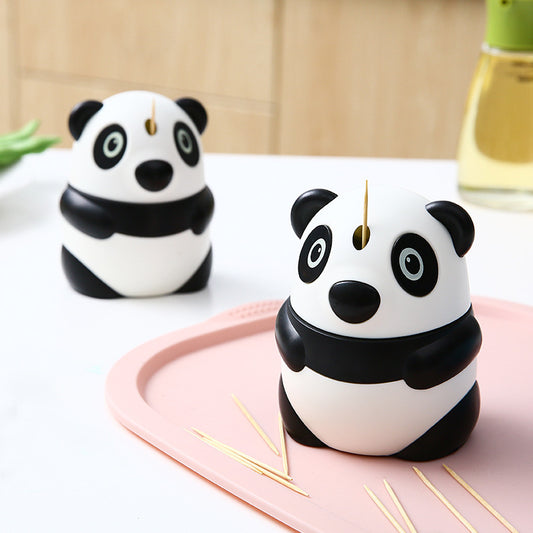 Creative Automatic Toothpick Holder – Panda-Shaped Plastic Press Dispenser