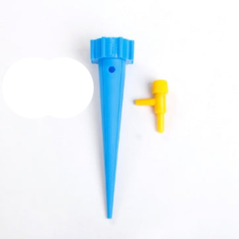 Blue plastic tent stake with yellow accent on a white background, labeled '64pcs'.