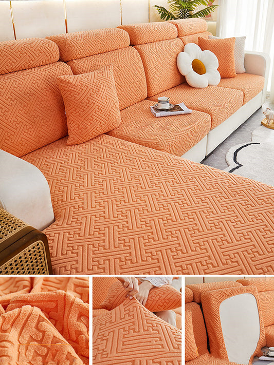 Universal Cotton Sofa Cover – Floral & Striped for Combination Sofas