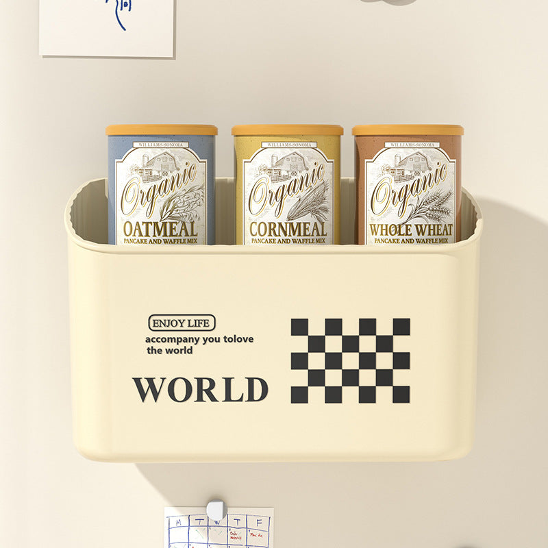 Magnetic Refrigerator Side Wall Hanging Storage Box – Cream Style Organizer