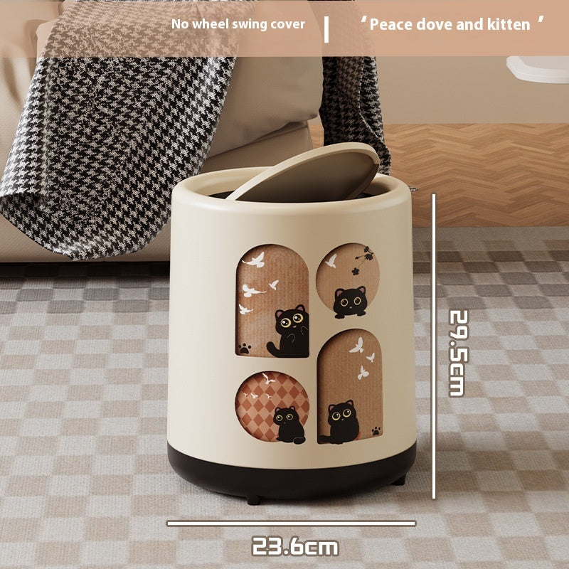 Portable Household Trash Can with Lid – Convenient and Versatile Waste Bin