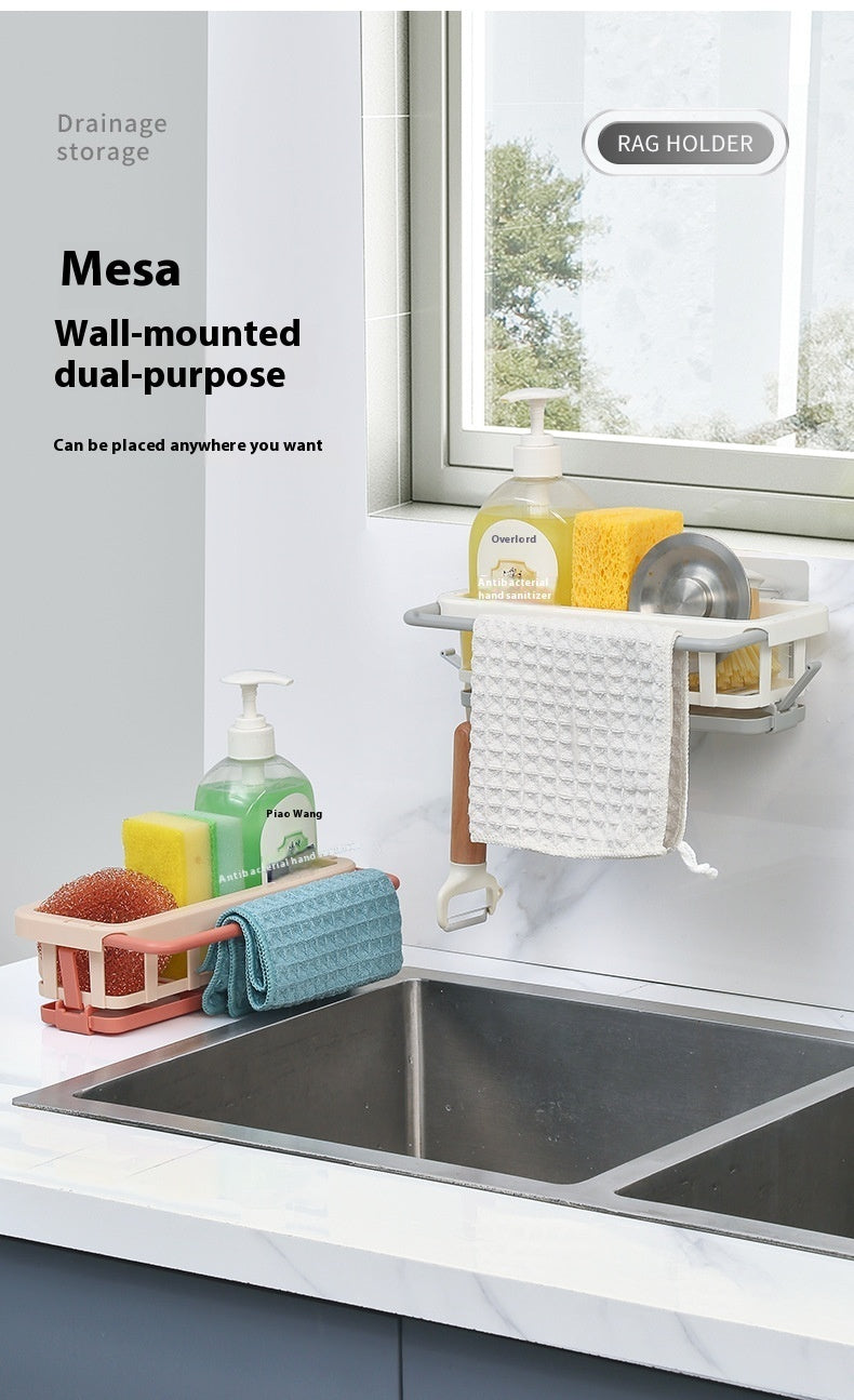 Retractable Rag Punch-Free Kitchen Storage Rack