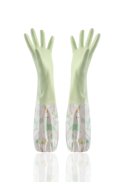 Cleaning Rubber Single Layer Thin Extended Waterproof Gloves
