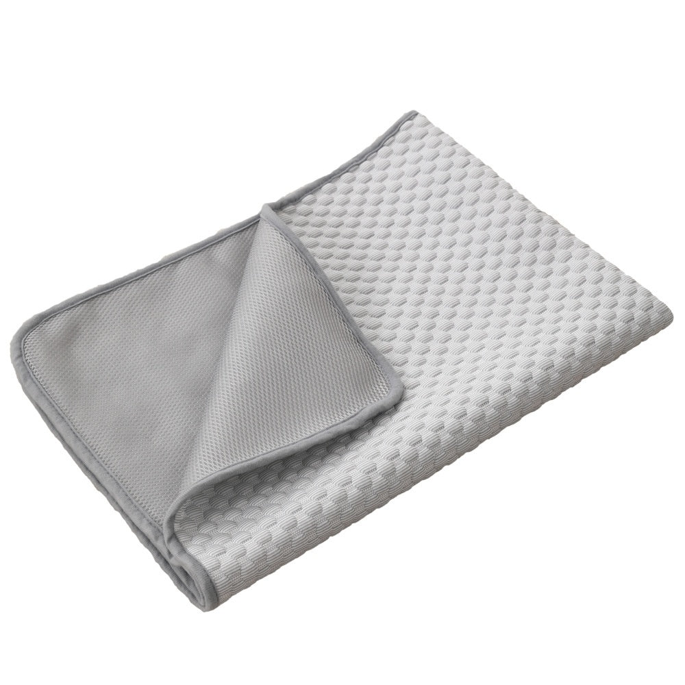 Gray textured blanket on a white background