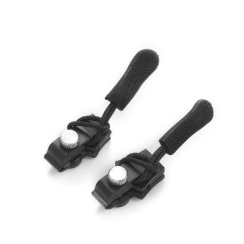 Two black plastic straps with white knobs on a white background, labeled '2PCS'.