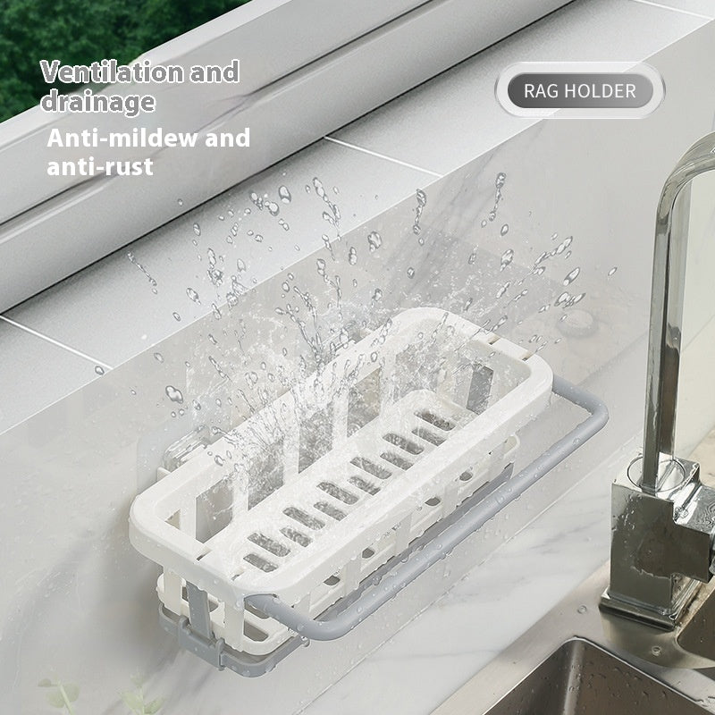 Retractable Rag Punch-Free Kitchen Storage Rack