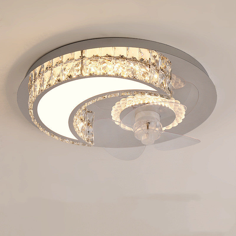 Ceiling light fixture with crystal accents on a plain background