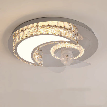 Ceiling light fixture with crystal accents on a plain background