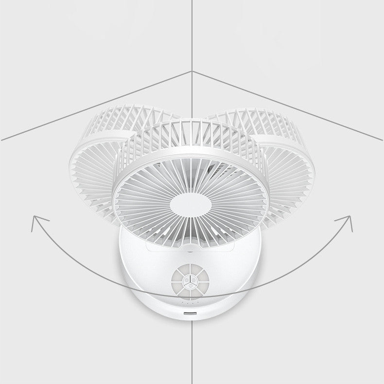 USB charging outdoor retractable folding head fan