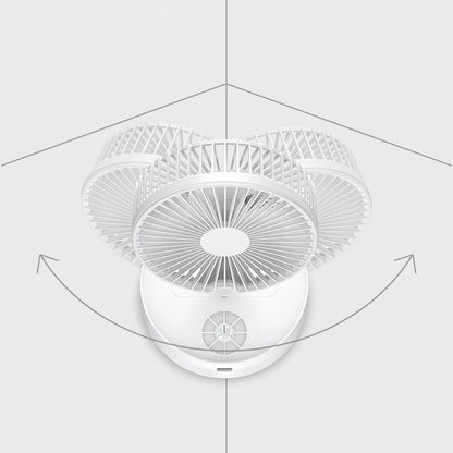 USB charging outdoor retractable folding head fan