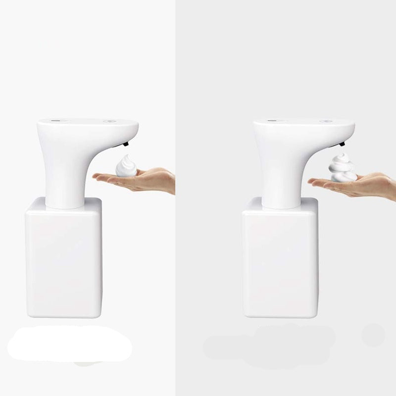 Hand using a white soap dispenser with two modes labeled 'A Mode' and 'B Mode' on a white background.