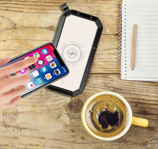 Wireless Solar Power Bank with Torch – Portable Phone Charging Accessory