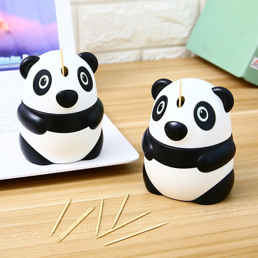 Creative Automatic Toothpick Holder – Panda-Shaped Plastic Press Dispenser