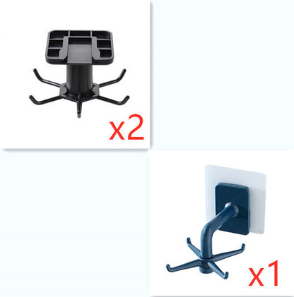 360-Degree Rotating Kitchen Storage Rack – Multi-Row Hook Organizer