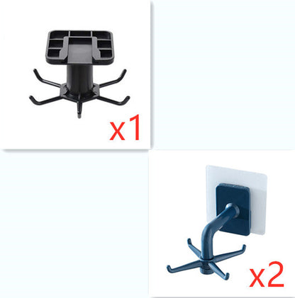 360-Degree Rotating Kitchen Storage Rack – Multi-Row Hook Organizer