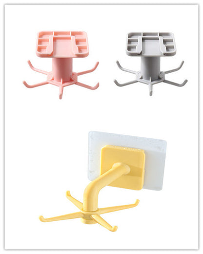 360-Degree Rotating Kitchen Storage Rack – Multi-Row Hook Organizer