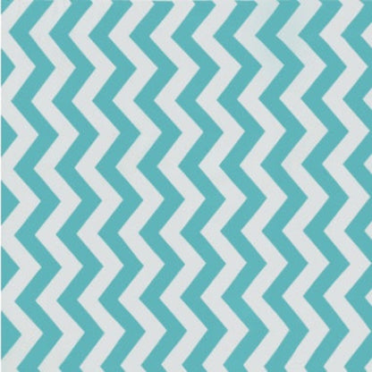 Teal and white chevron pattern