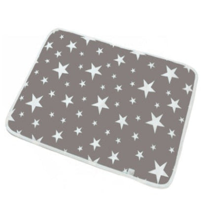Gray mat with white star pattern on a white background