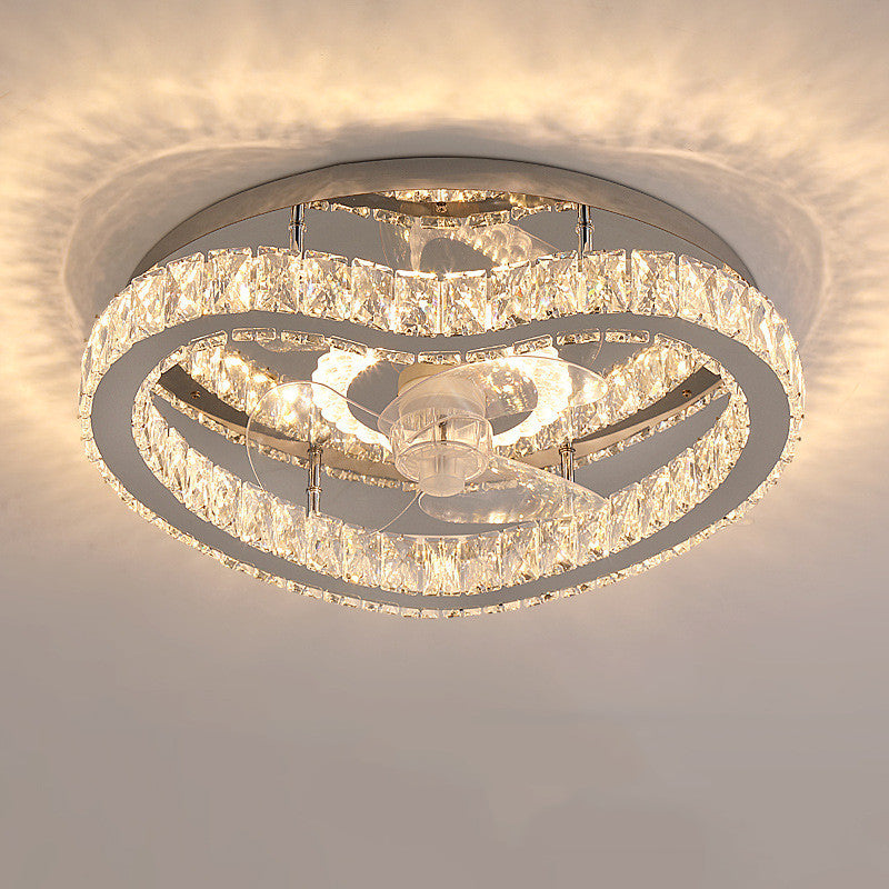 Chandelier with crystal design on a ceiling