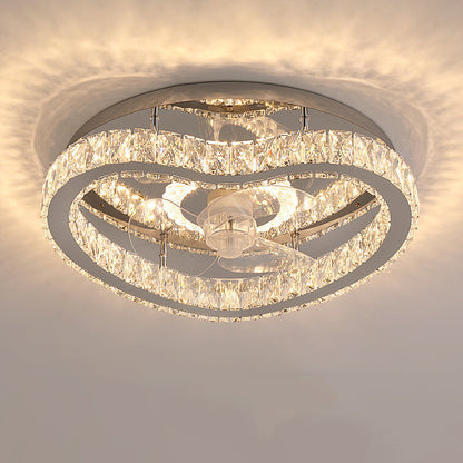 Chandelier with crystal design on a ceiling