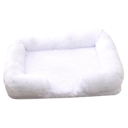 White pet bed with soft texture on a white background