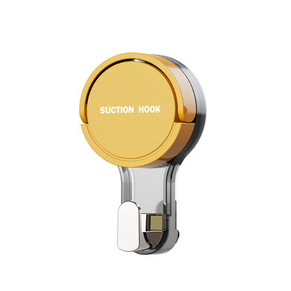 Gold and silver suction hook on a white background