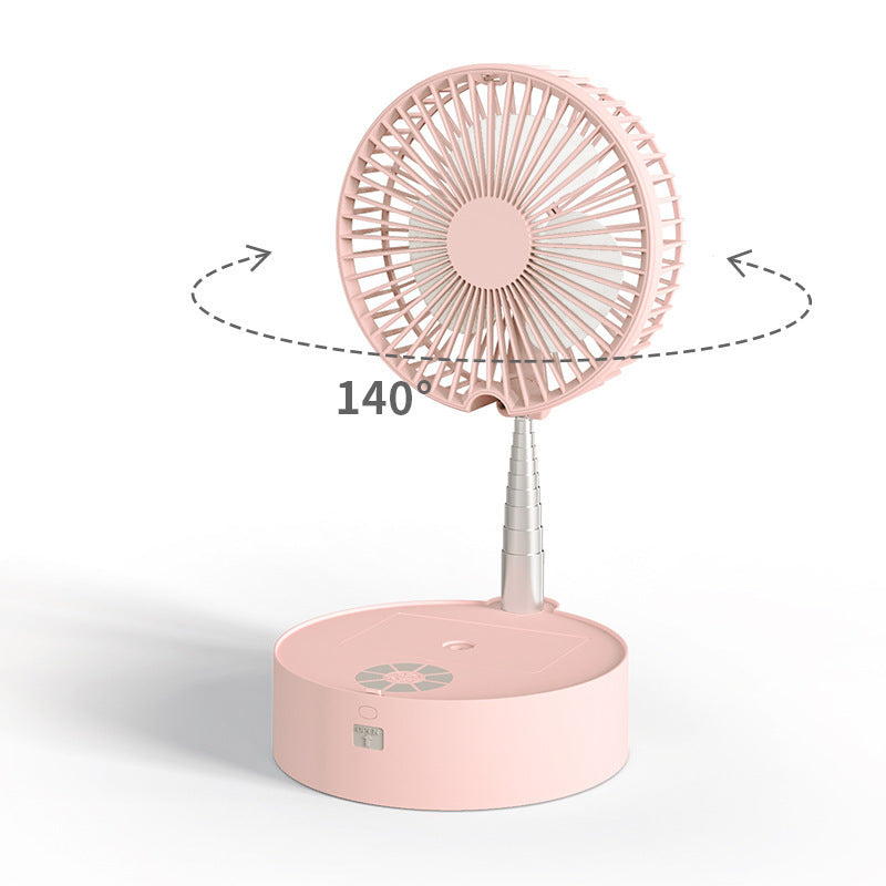 USB charging outdoor retractable folding head fan